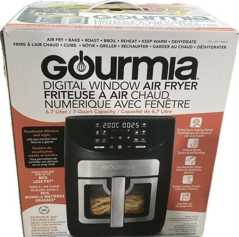 Gourmia 7qt Digital Window Air Fryer *pre-owned