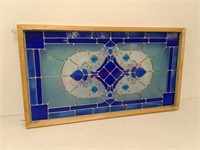 Stained leaded glass window hanging