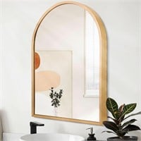 Arched Wall-Mounted Mirror Gold 20""x16""