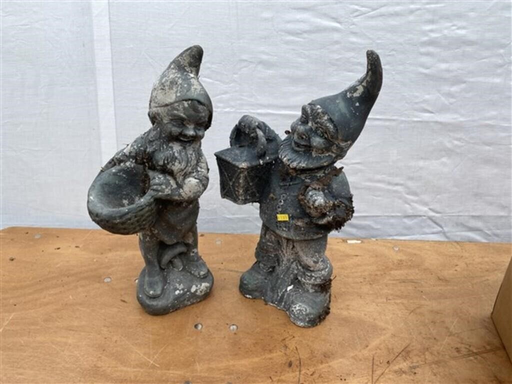 (2) Concrete Garden Gnomes