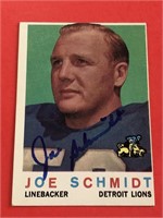1959 Topps Joe Schmidt Signed Card HOF 'er