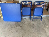Blue kids table and 2 chairs