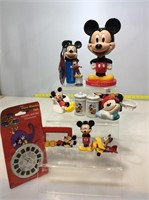 Assorted mickey mouse collectibles, water float,