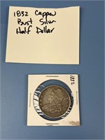 1832 CAPPED BUST SILVER HALF DOLLAR