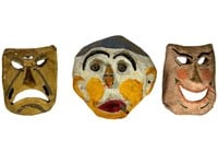 (3)1950’s Paper Mache Halloween Masks