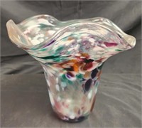 Beautiful multicolor art glass vase