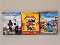 LOT OF 3 COMBO BLU-RAY, DVD & DIGITAL COPY MOVIES