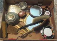 Large assortment of vanity items including hair