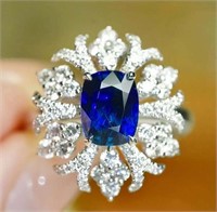2.47ct Royal Blue Sapphire Ring 18K Gold