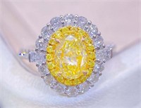 1.12ct Luxury Yellow Diamond Ring 18K Gold