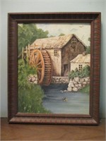 framed picture of a mill