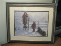 framed winter art piece