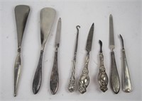 LOT OF STERLING SILVER HANDLES VANITY PIECES