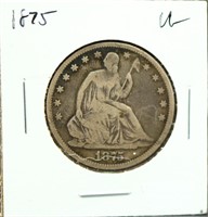 1875 seated liberty half dollar
