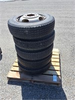 Set of four tires with wheels