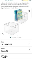 mDesign Small Modern Plastic Storage Organizer