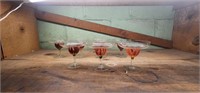 Vintage hand painted floral margarita glasses 7