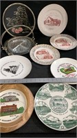 Various Pocahontas plates, metal server, some