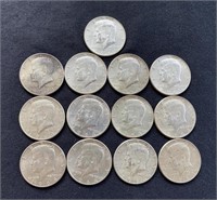 1964 90% Silver Kennedy Halves