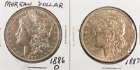 Coin 2 U.S. Morgan Silver Dollars 1886-O & 1887