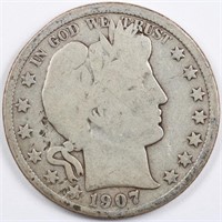 1907-D Barber Half Dollar - Full Rim