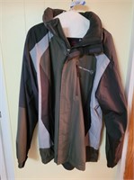 Free Country jacket with stow away hood. size M.
