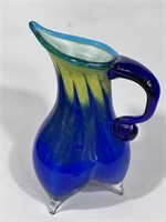 Footed Art Glass Pitcher