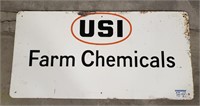 USI Farm Chemicals sign. Measures roughly 3' x 1'