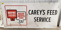 Large Wayne Feeds Sign. Carey's feed service.