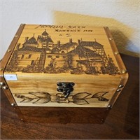 Romanian Bran Castle Wood-Burn Art Hinged Box