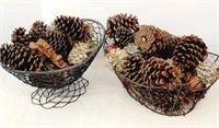 2 Basket of Pine Cones