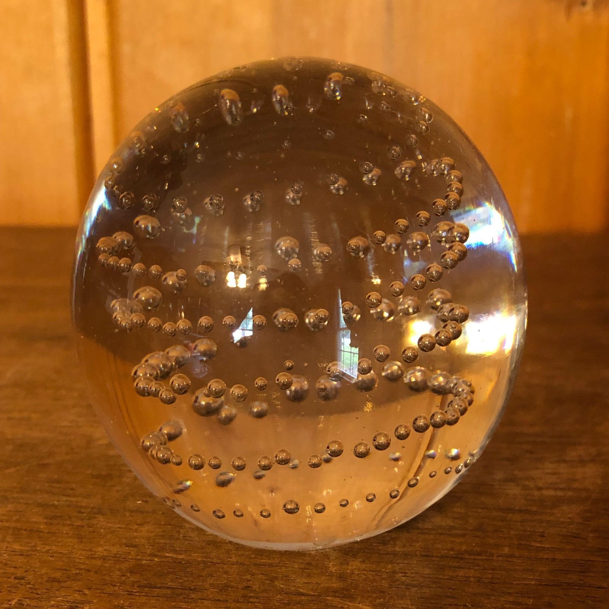 Graduated Bubble Glass Paperweight