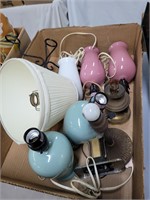 Box lot of lamps