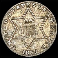 1858 Silver Three Cent