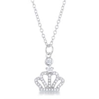 Elegant Round 0.50ct White Topaz Crown Necklace