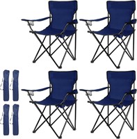 Portable Camping Chairs  4pcs  Navy Blue