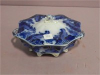 Flow Blue Argyle Small Tureen