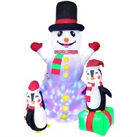 6FT Inflatable Snowman & Penguins