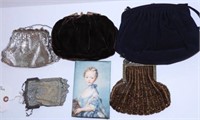 (6) ladies purses including (3) vintage steel