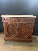 Victorian walnut sideboard with marble  top