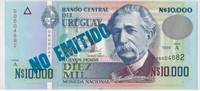 Uruguay BANKNOTE 10000 MIL 1989 UNC,SPECIMEN.UR5