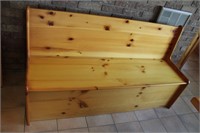 Pine Bench with Storage/Cushion 59Wide