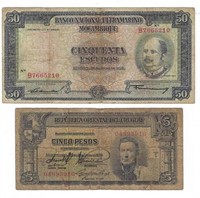 Uruguay BANKNOTE 5&50 Pesos 1939&1958 F-VF.UR6