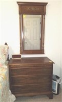 3 DRAWER CHEST W/PULL OUT WRITING DESK AND MIRROR
