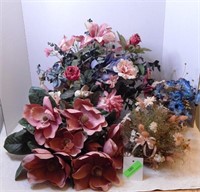 Large box of silk flowers