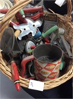 Box lot of vintage kitchen utensils