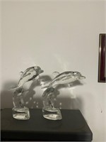 Crystal Dolphin statues