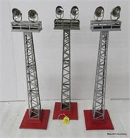 3 Lionel 92 Floodlight Towers