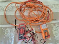 Multi meters and extension cord