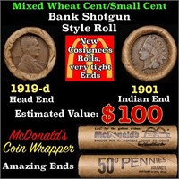 Lincoln Wheat Cent 1c Mixed Roll Orig Brandt McDon